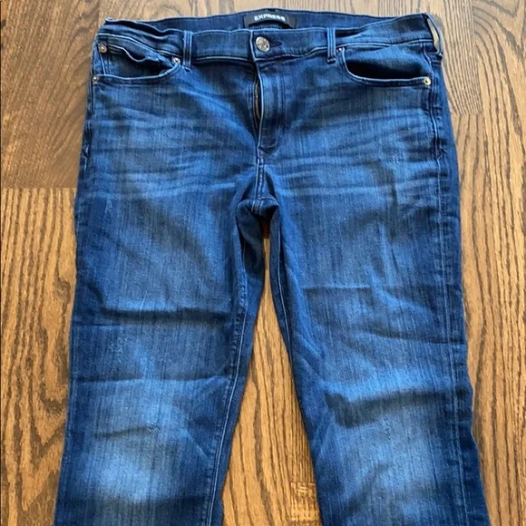 Express Cropped Skinny Mid rise Jeans Sz 14 - Picture 2 of 7